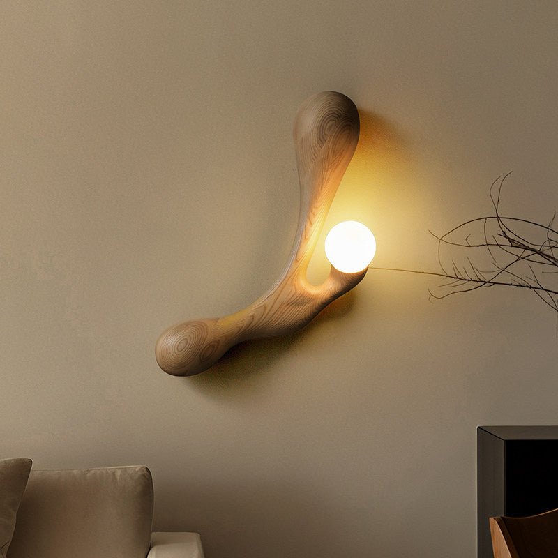 Liora Drift Wood Wall Sconce | Sculptural Solid Wood Wall Light
