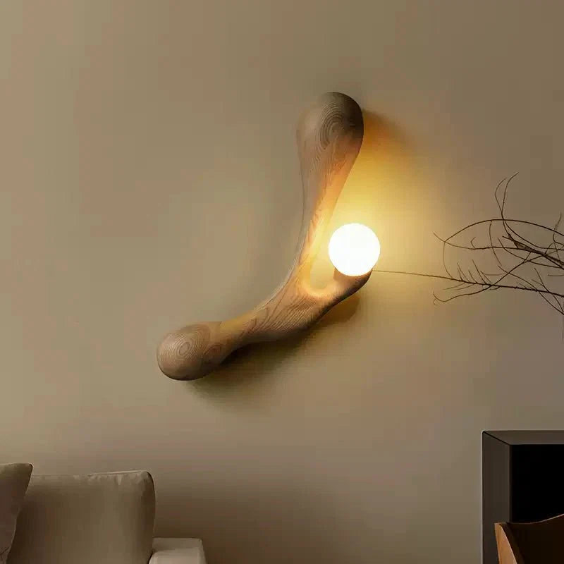 Liora Drift Wood Wall Sconce | Sculptural Solid Wood Wall Light