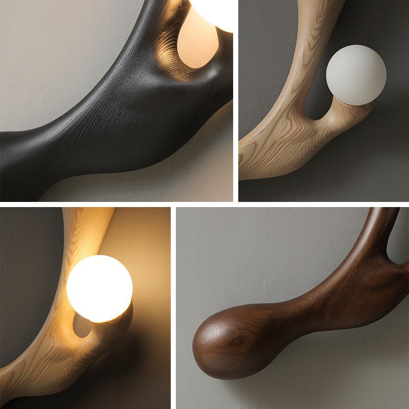 Liora Drift Wood Wall Sconce | Sculptural Solid Wood Wall Light