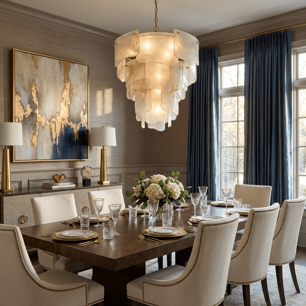 Liora Melted Glass Chandelier – Modern Sculptural Pendant Light for Dining Room and Living Room