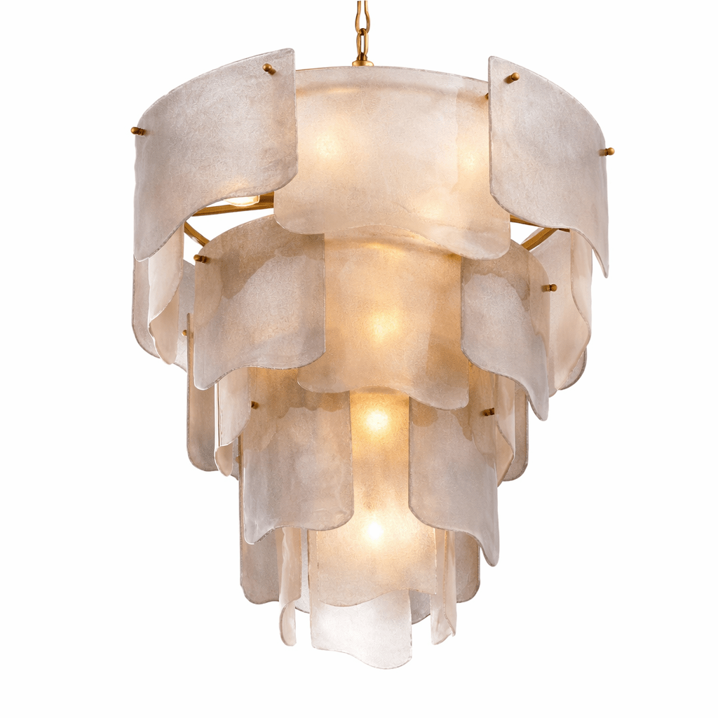Liora Melted Glass Chandelier – Modern Sculptural Pendant Light for Dining Room and Living Room