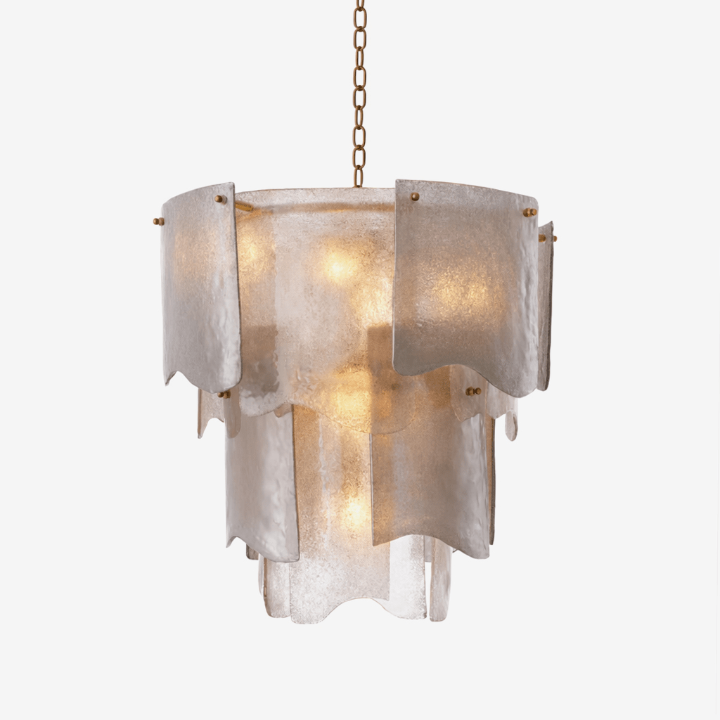 Liora Melted Glass Chandelier – Modern Sculptural Pendant Light for Dining Room and Living Room