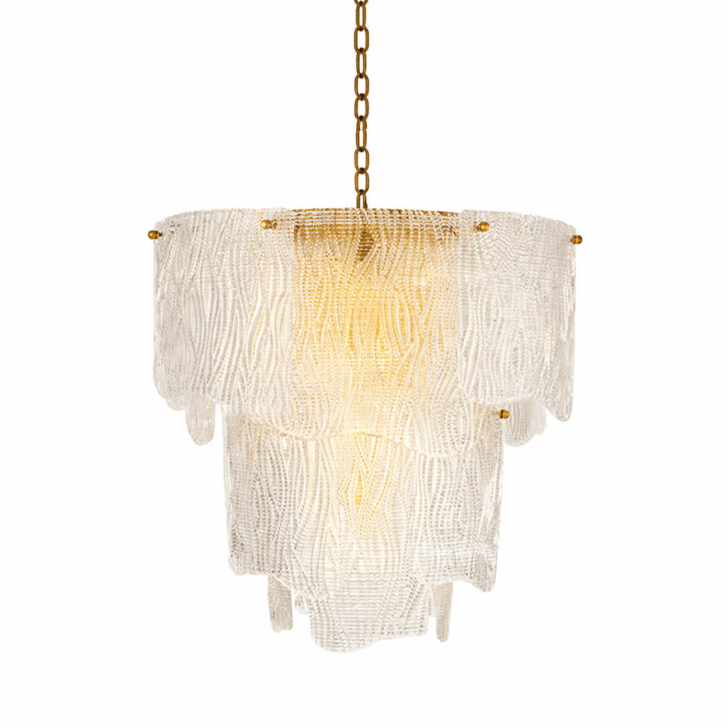 Liora Melted Glass Chandelier – Modern Sculptural Pendant Light for Dining Room and Living Room