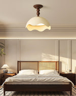 Liora Scallop Ceiling Light — Modern Wood Veneer LED Flush Mount