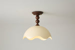 Liora Scallop Ceiling Light — Modern Wood Veneer LED Flush Mount