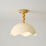 Liora Scallop Ceiling Light — Modern Wood Veneer LED Flush Mount