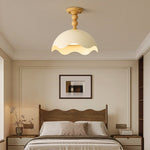 Liora Scallop Ceiling Light — Modern Wood Veneer LED Flush Mount