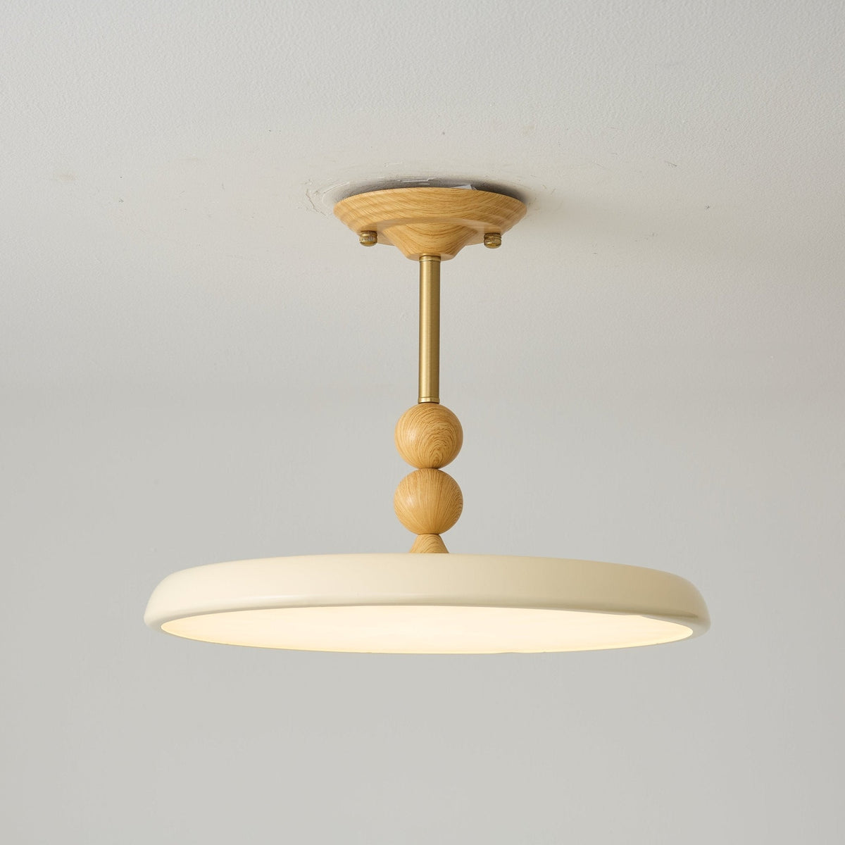 Liora Scallop Ceiling Light — Modern Wood Veneer LED Flush Mount