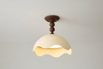 Liora Scallop Ceiling Light — Modern Wood Veneer LED Flush Mount