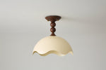 Liora Scallop Ceiling Light — Modern Wood Veneer LED Flush Mount