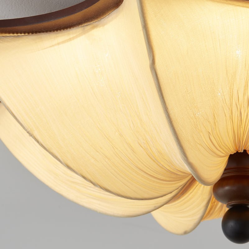 Liorin Fabric Ceiling Light – Modern Wood & Fabric Flush Mount