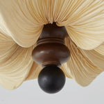 Liorin Fabric Ceiling Light – Modern Wood & Fabric Flush Mount