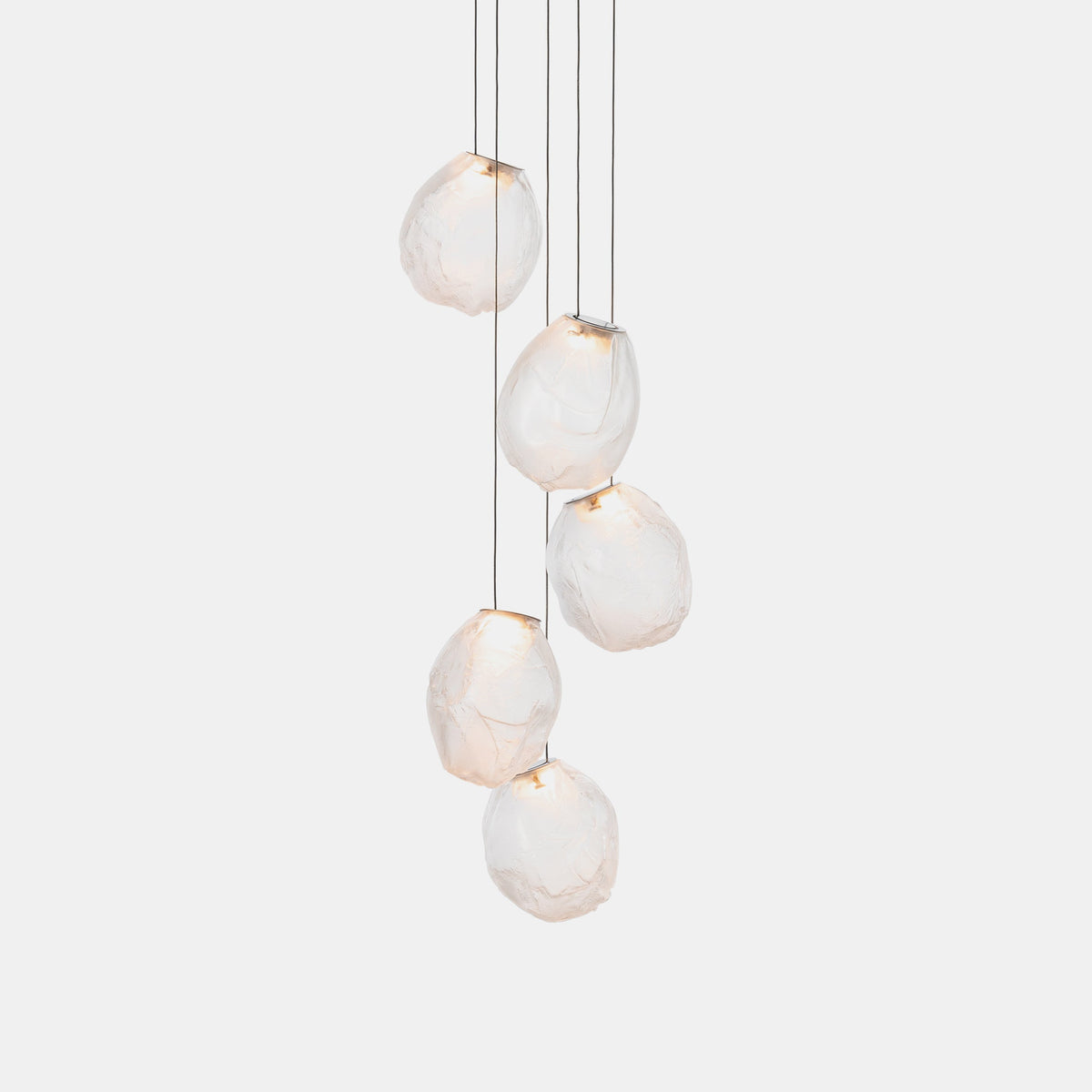 Liquid Glass Stone Pendant Light – Sculptural Blown Glass Chandelier