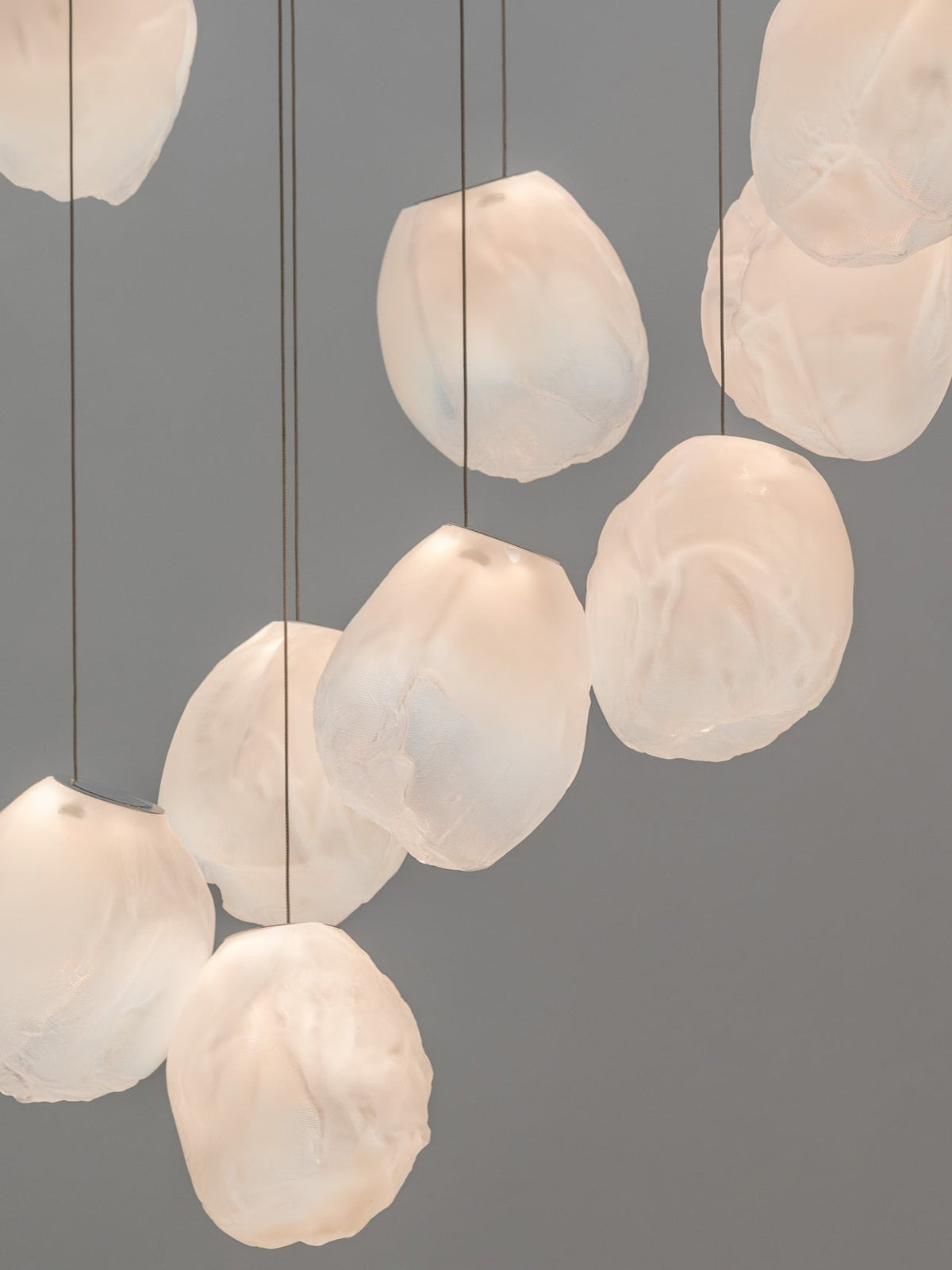 Liquid Glass Stone Pendant Light – Sculptural Blown Glass Chandelier