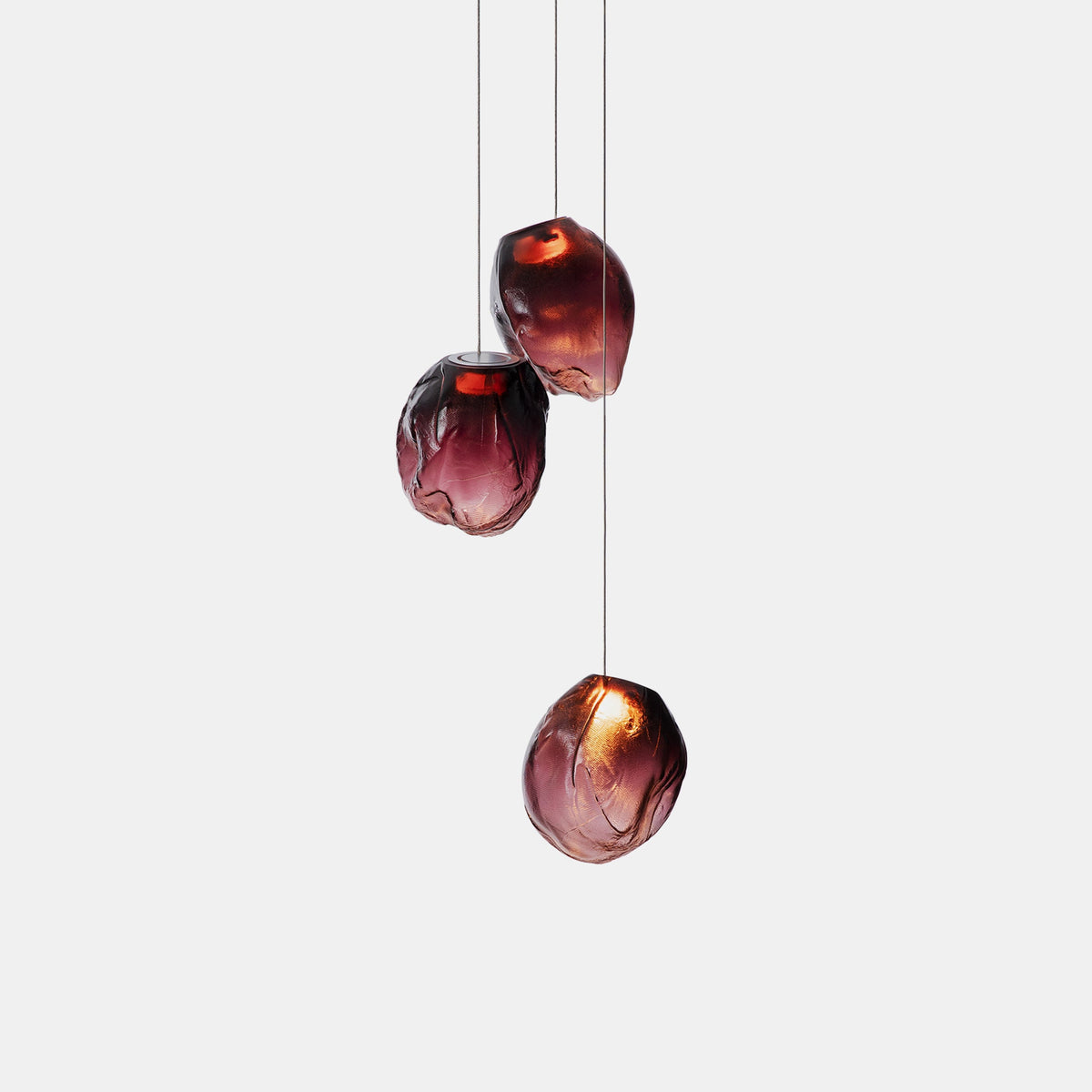 Liquid Glass Stone Pendant Light – Sculptural Blown Glass Chandelier