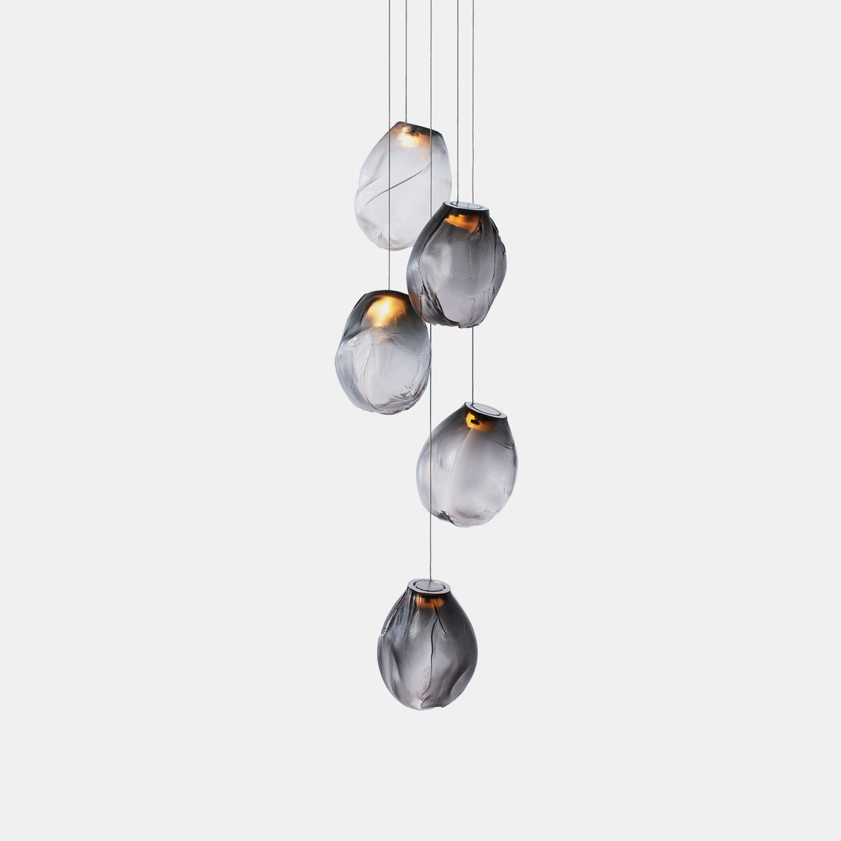 Liquid Glass Stone Pendant Light – Sculptural Blown Glass Chandelier