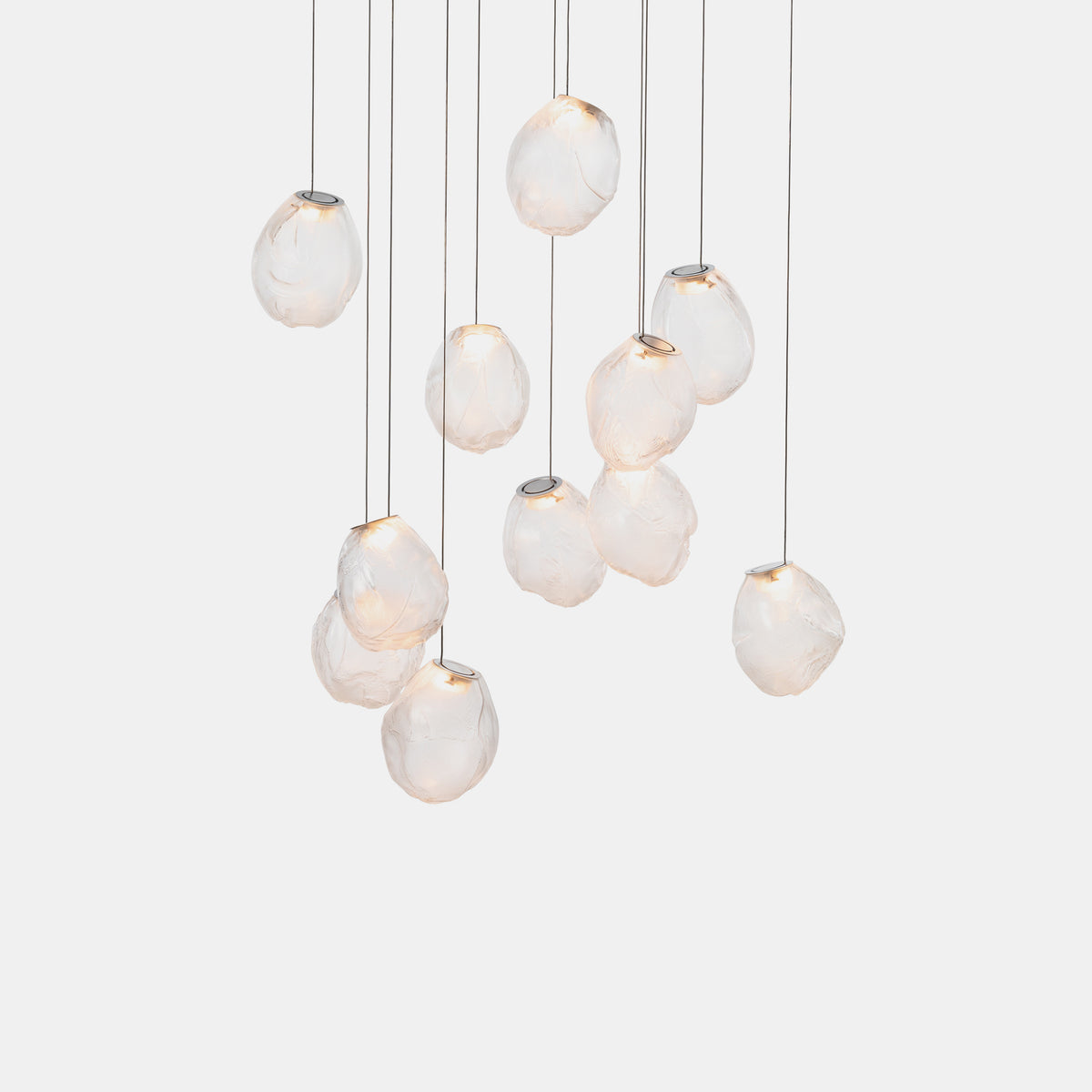 Liquid Glass Stone Pendant Light – Sculptural Blown Glass Chandelier