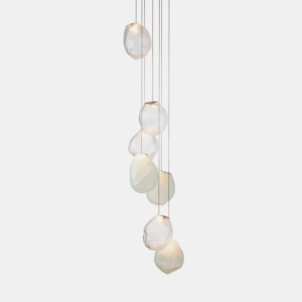 Liquid Glass Stone Pendant Light – Sculptural Blown Glass Chandelier