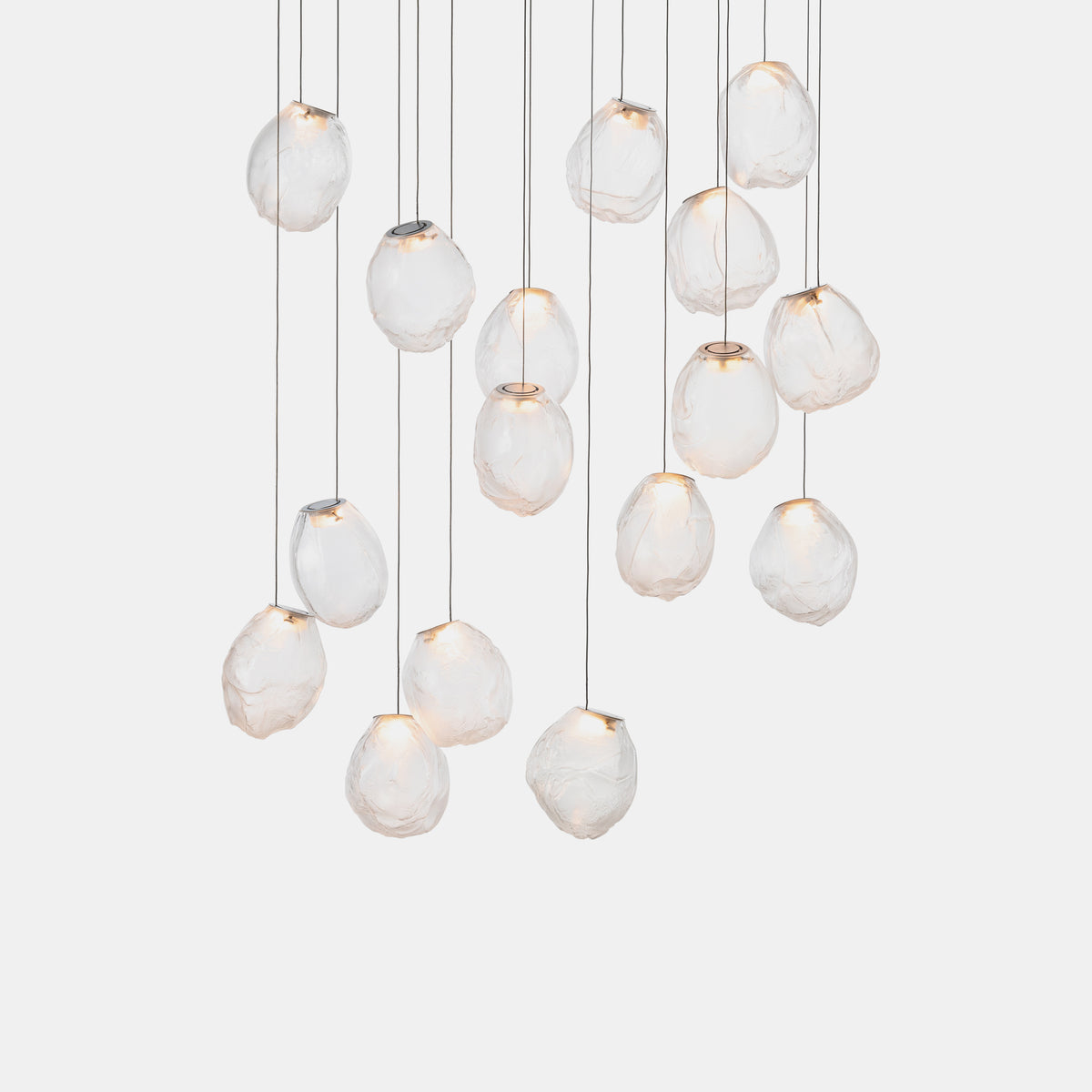 Liquid Glass Stone Pendant Light – Sculptural Blown Glass Chandelier