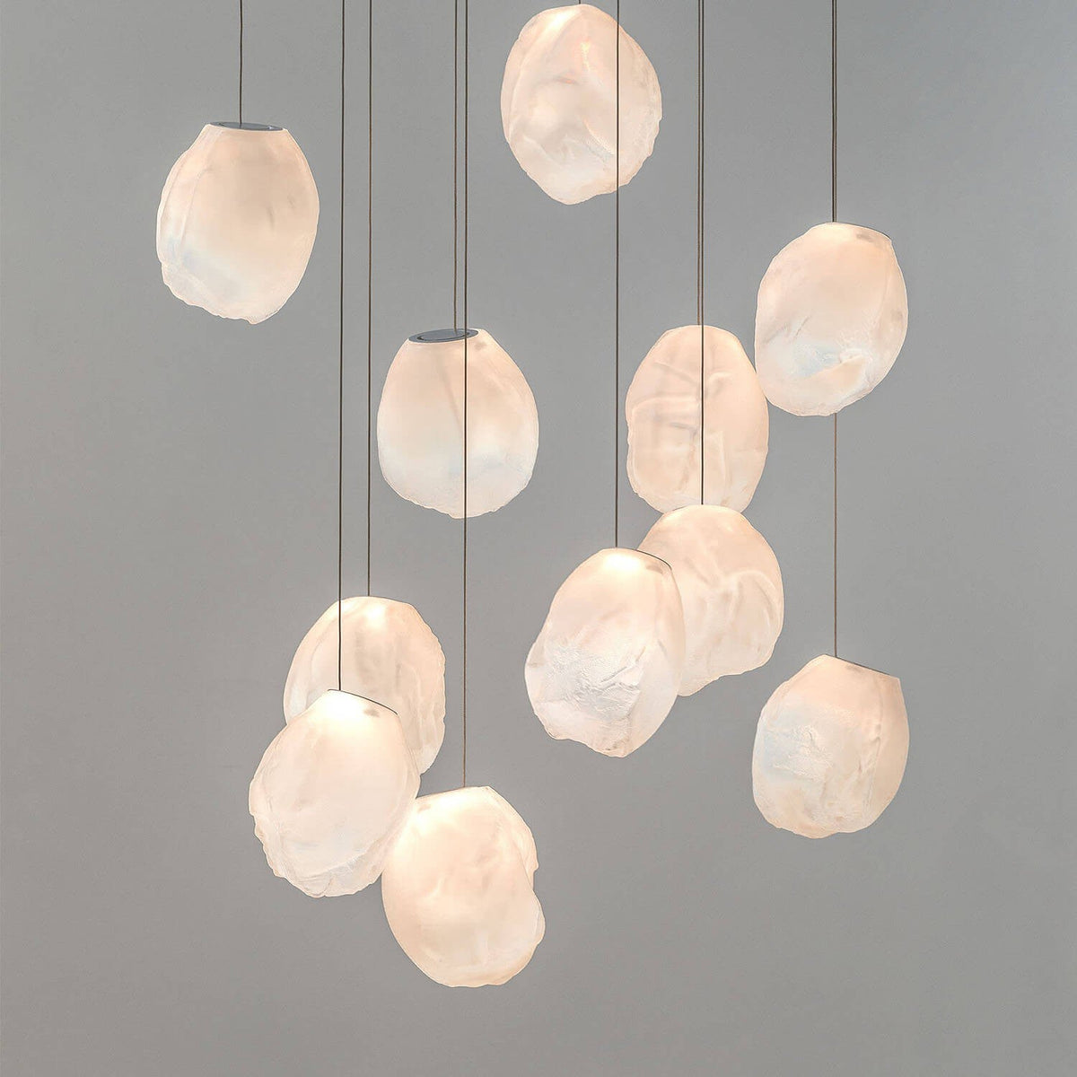 Liquid Glass Stone Pendant Light – Sculptural Blown Glass Chandelier