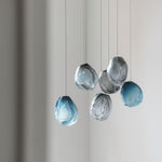 Liquid Glass Stone Pendant Light – Sculptural Blown Glass Chandelier