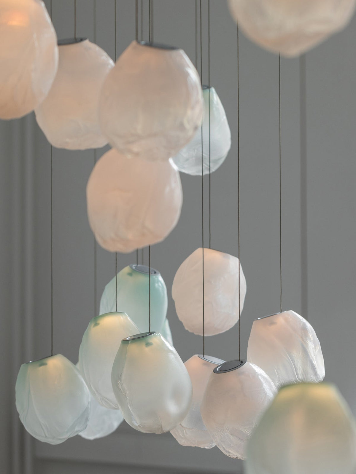 Liquid Glass Stone Pendant Light – Sculptural Blown Glass Chandelier