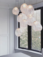 Liquid Glass Stone Pendant Light – Sculptural Blown Glass Chandelier
