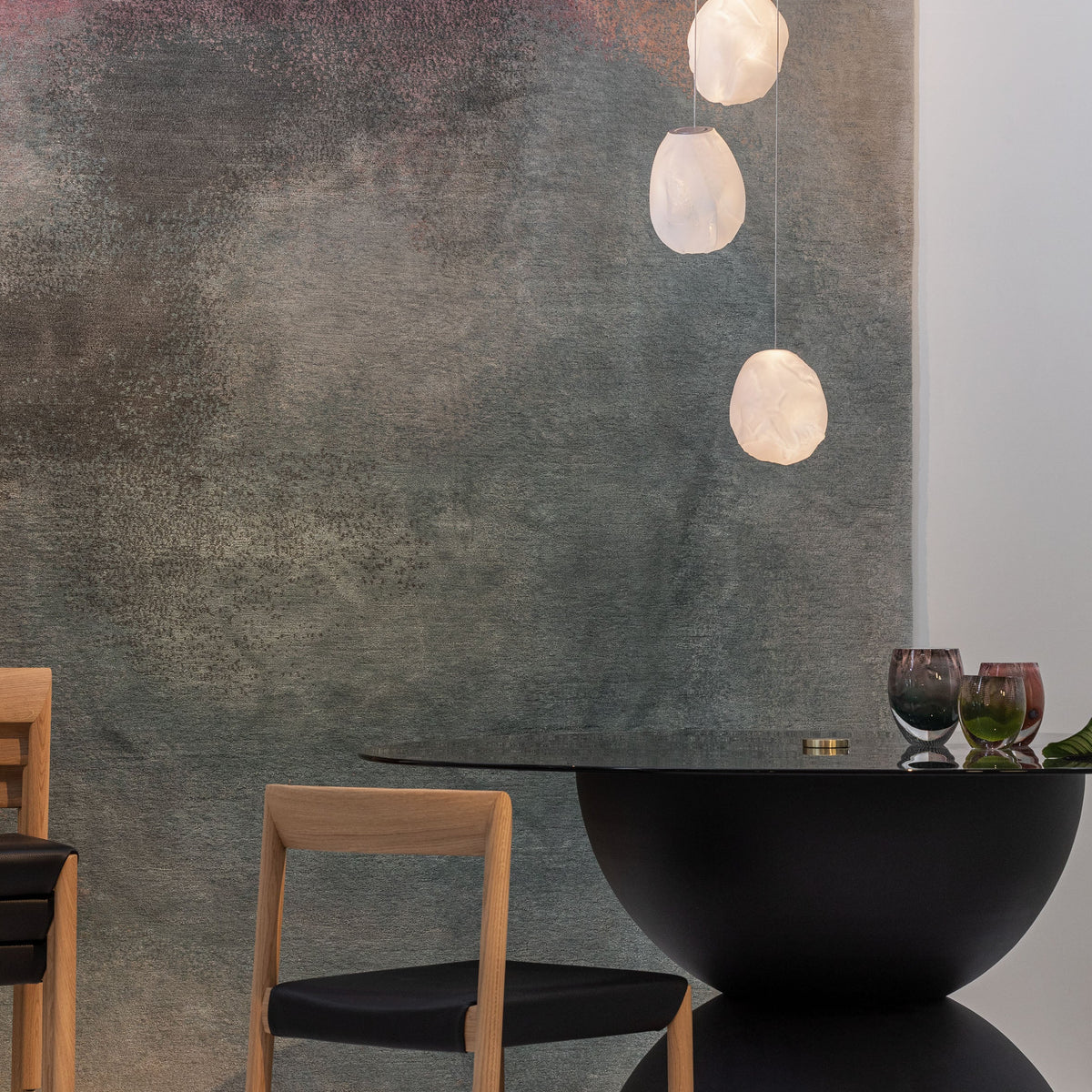 Liquid Glass Stone Pendant Light – Sculptural Blown Glass Chandelier