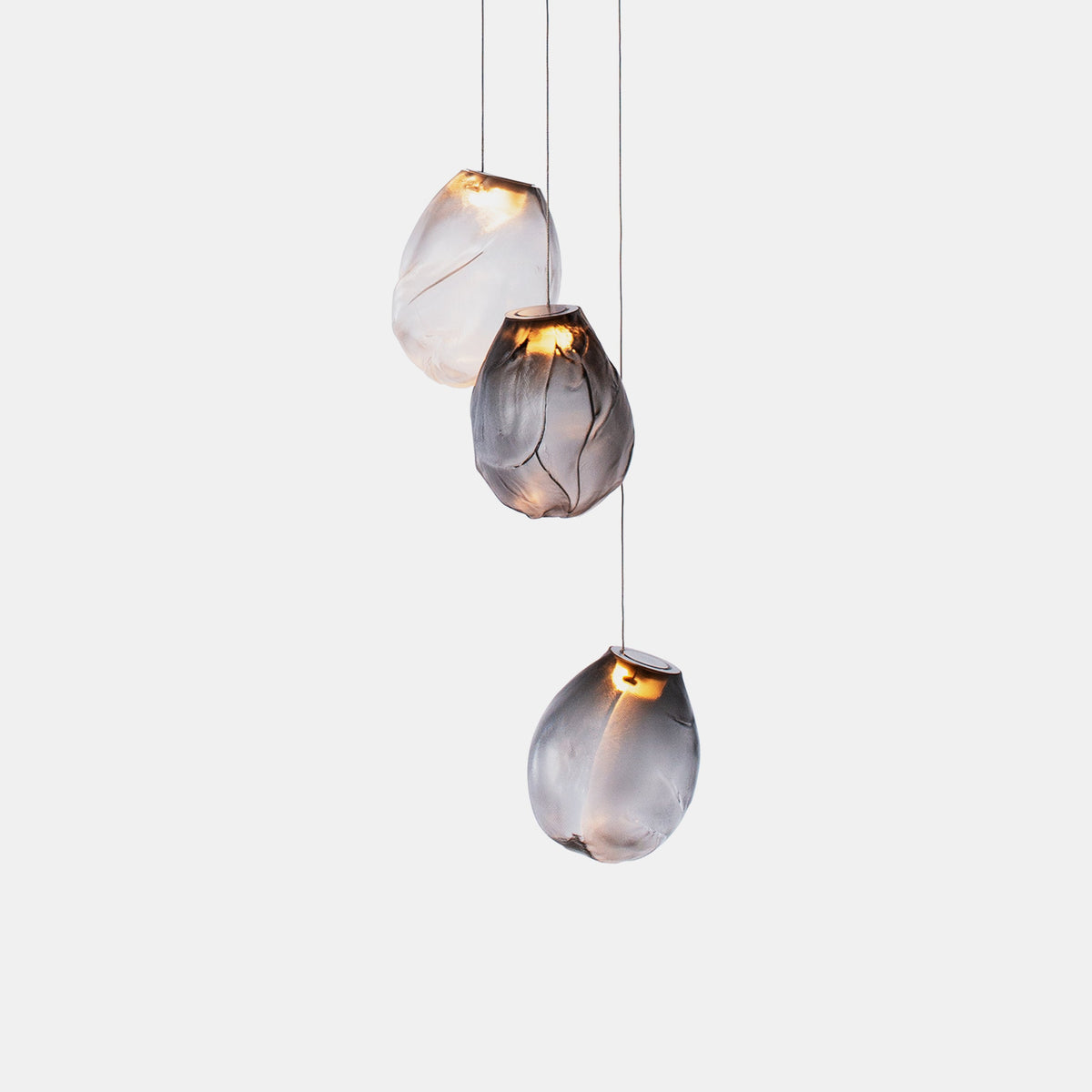 Liquid Glass Stone Pendant Light – Sculptural Blown Glass Chandelier