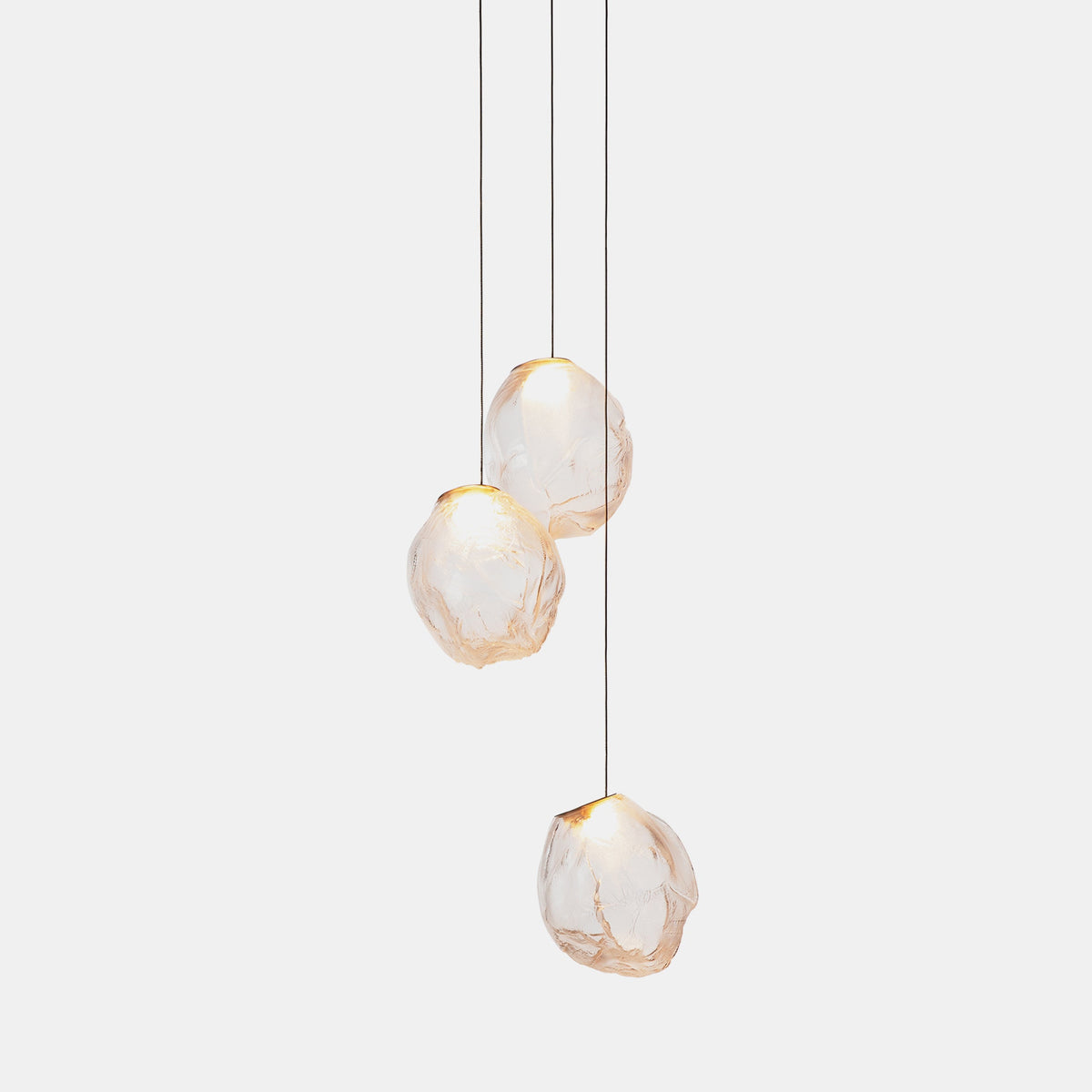 Liquid Glass Stone Pendant Light – Sculptural Blown Glass Chandelier