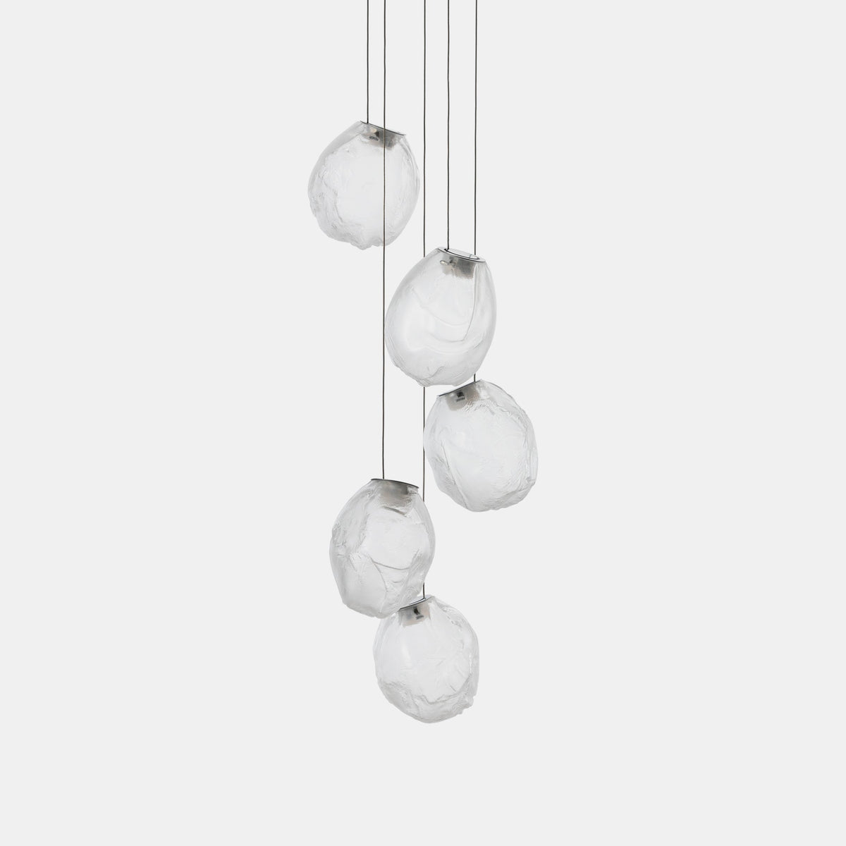 Liquid Glass Stone Pendant Light – Sculptural Blown Glass Chandelier