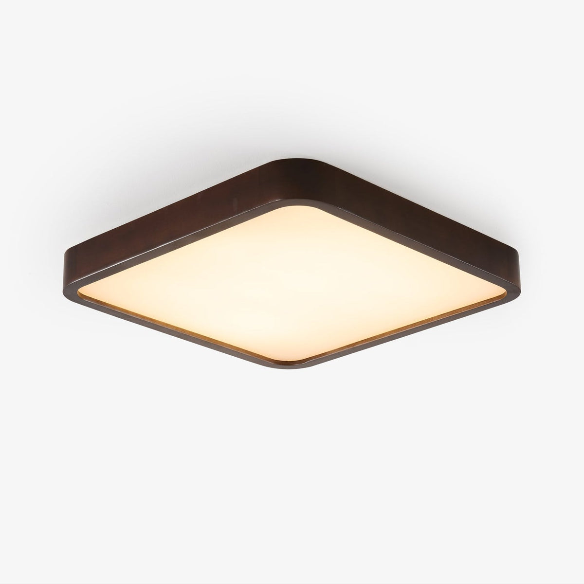 Lira Rectangular LED Ceiling Light in Walnut Wood for Modern Interiors