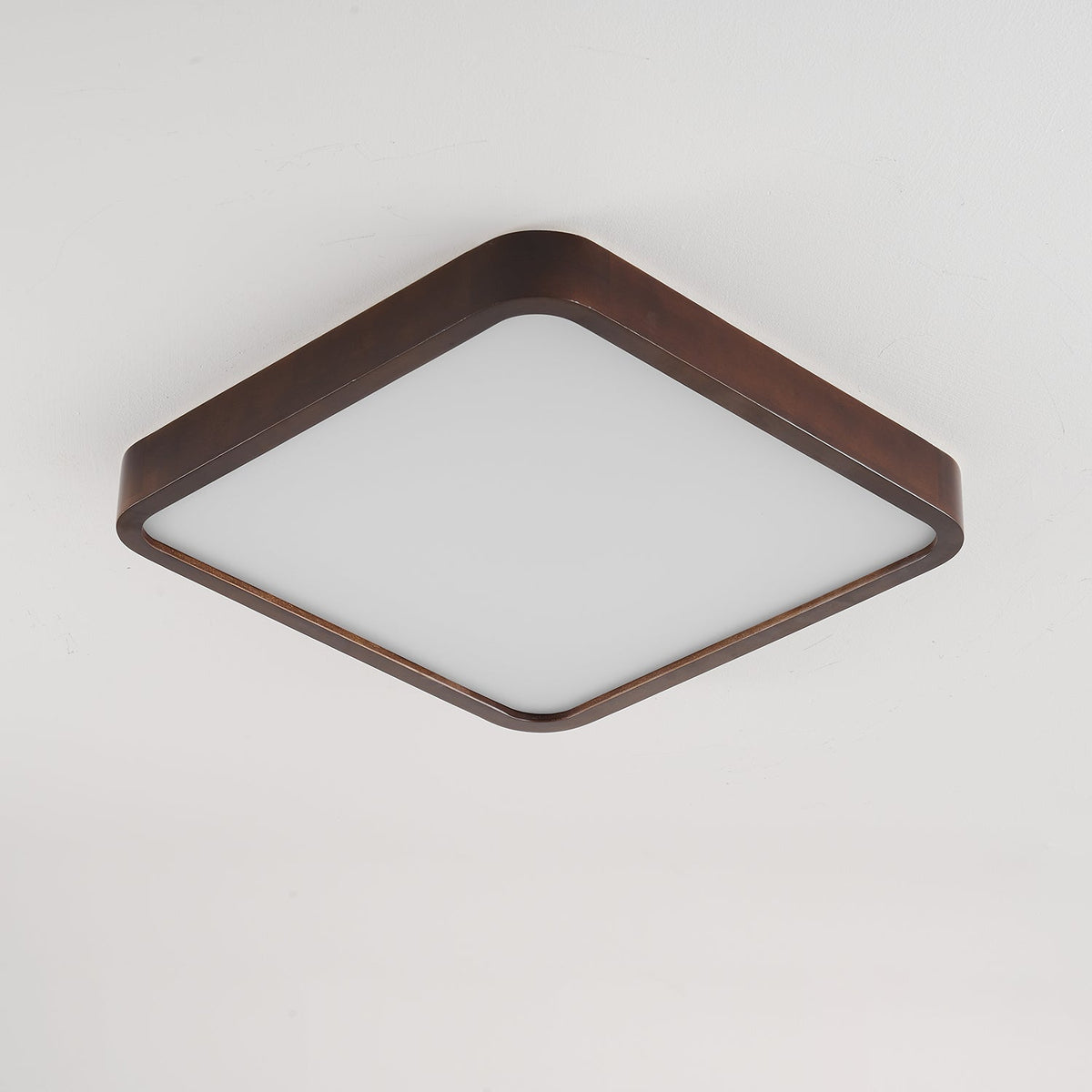 Lira Rectangular LED Ceiling Light in Walnut Wood for Modern Interiors