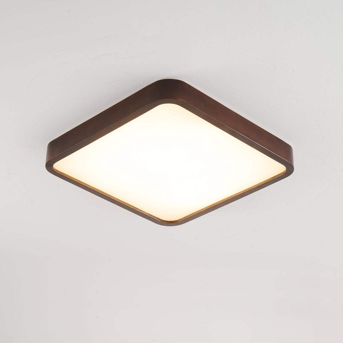 Lira Rectangular LED Ceiling Light in Walnut Wood for Modern Interiors