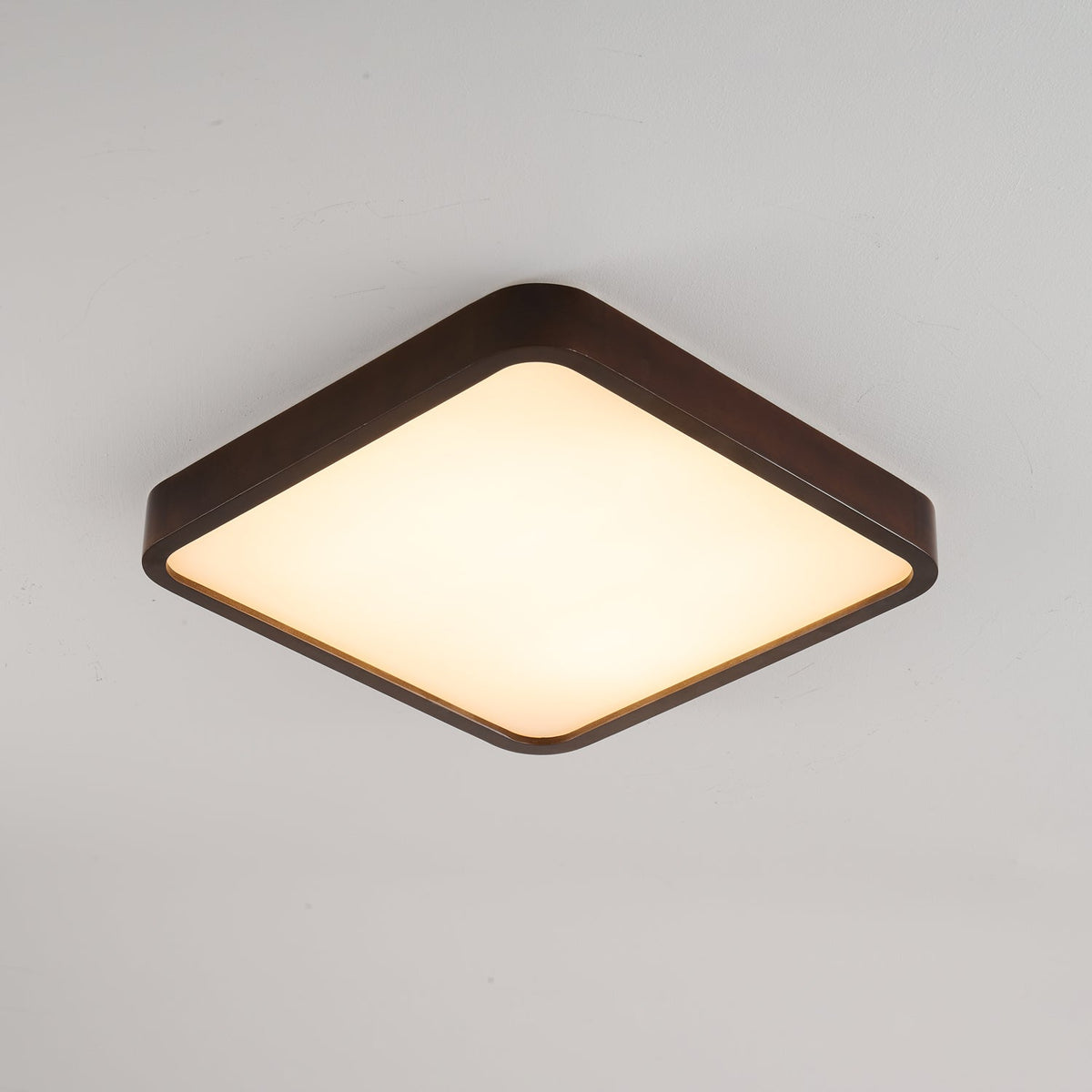 Lira Rectangular LED Ceiling Light in Walnut Wood for Modern Interiors
