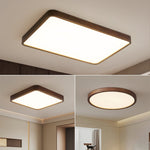 Lira Rectangular LED Ceiling Light in Walnut Wood for Modern Interiors