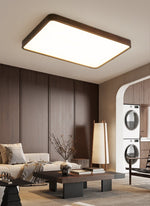 Lira Rectangular LED Ceiling Light in Walnut Wood for Modern Interiors