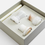 Lithia Tiered Marble Candle Holder – Sculptural White Stone Accent for Modern Interiors
