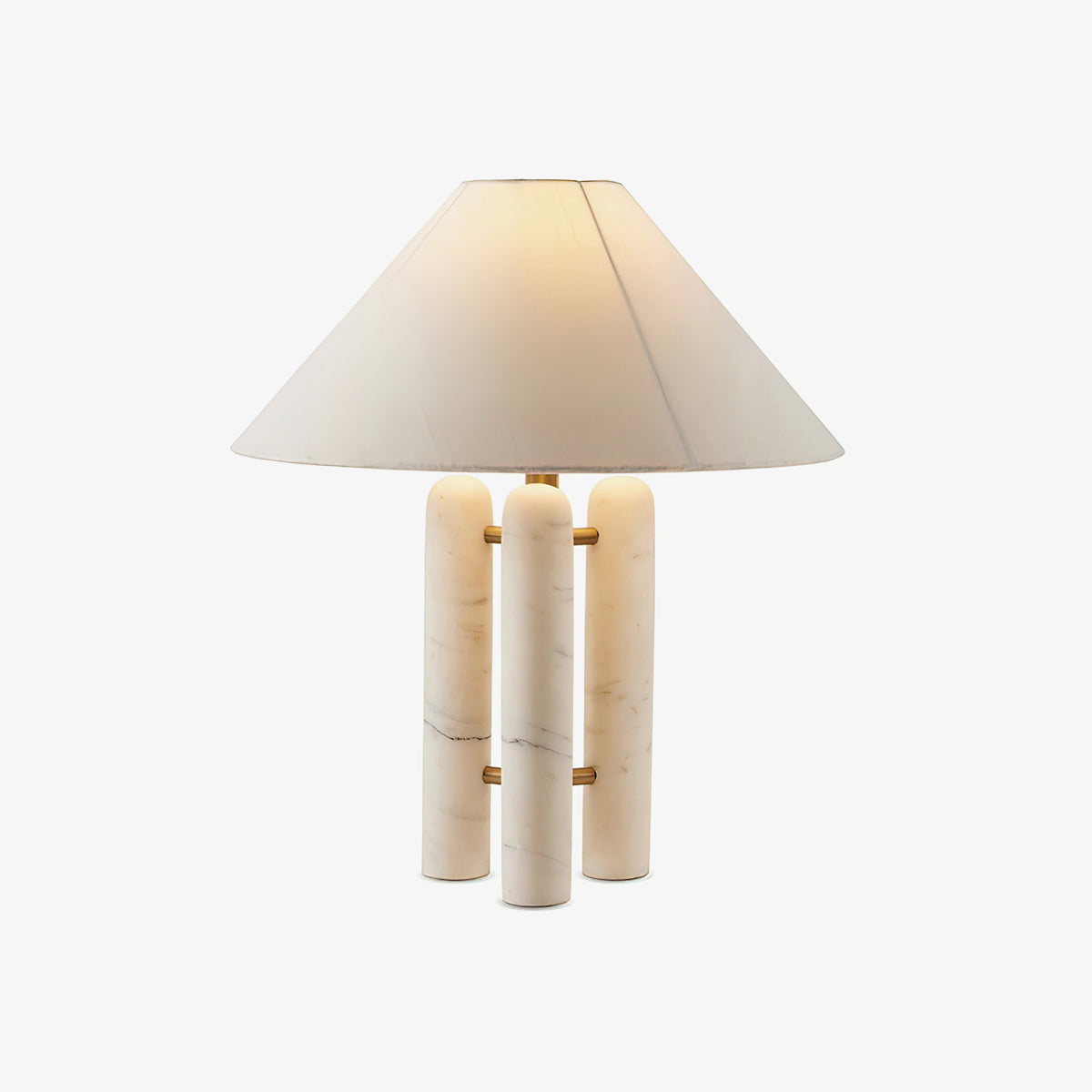 Lloyd Sculptural Marble Table Lamp with Silk Shade