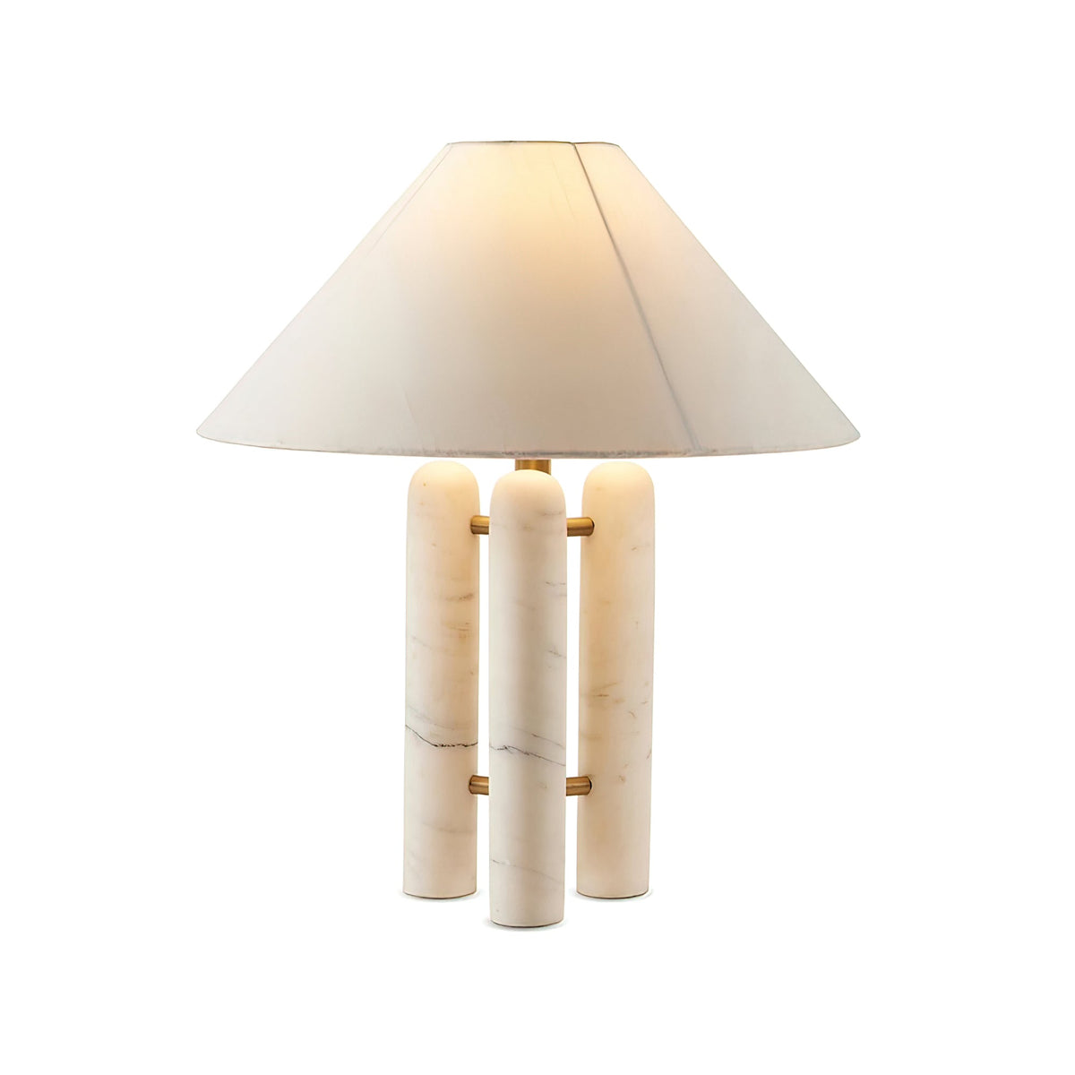 Lloyd Sculptural Marble Table Lamp with Silk Shade