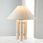 Lloyd Sculptural Marble Table Lamp with Silk Shade