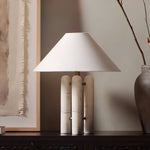 Lloyd Sculptural Marble Table Lamp with Silk Shade