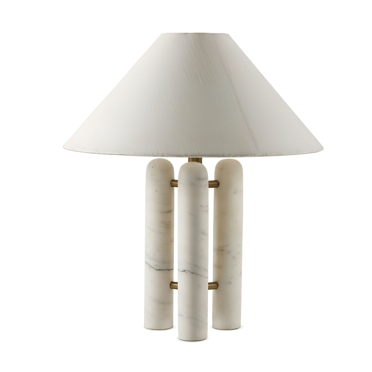 Lloyd Sculptural Marble Table Lamp with Silk Shade
