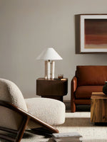 Lloyd Sculptural Marble Table Lamp with Silk Shade
