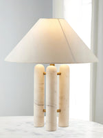Lloyd Sculptural Marble Table Lamp with Silk Shade
