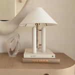 Lloyd Sculptural Marble Table Lamp with Silk Shade