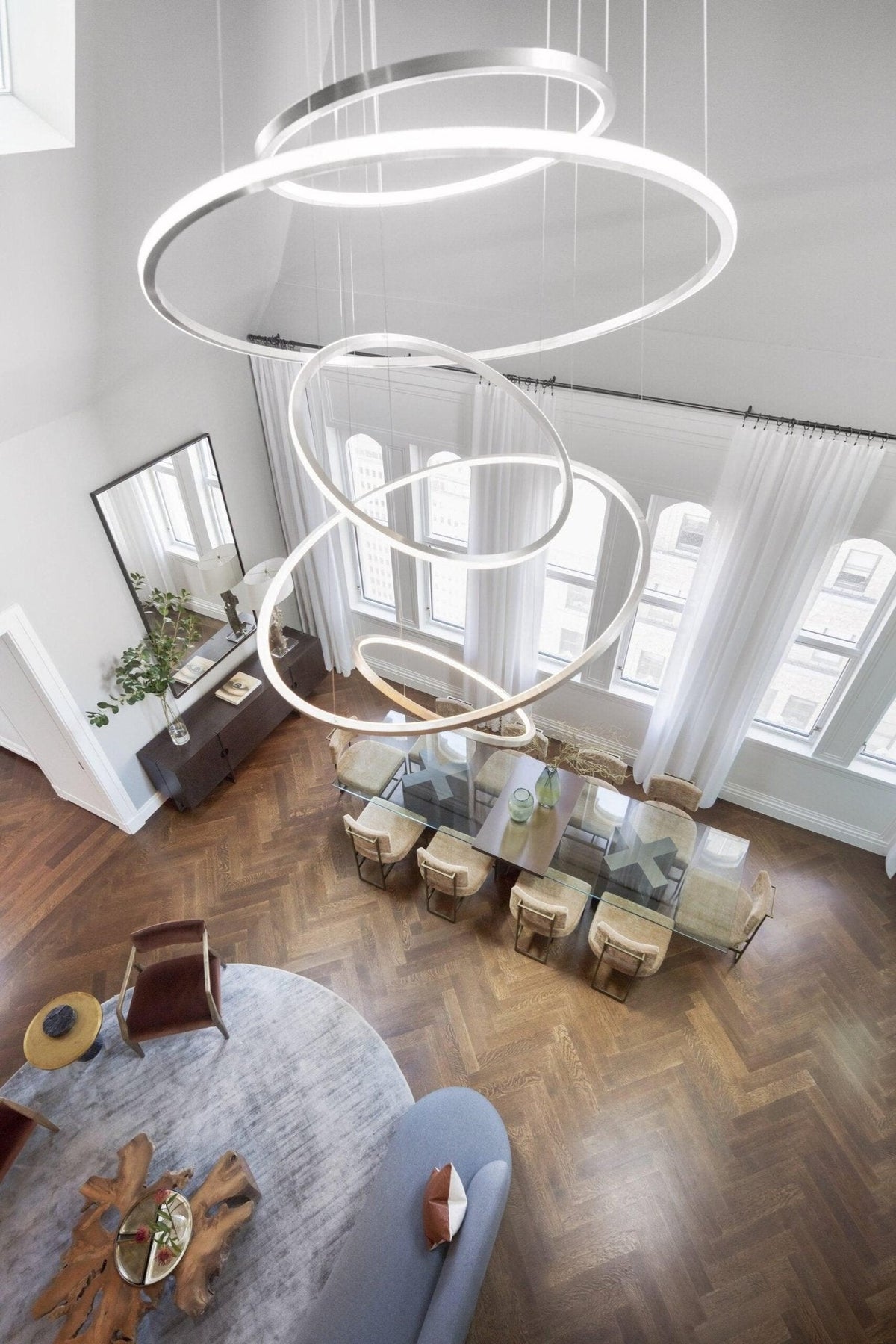 Serenitas Modern LED Chandelier – Sculptural Multi-Tier Pendant Light