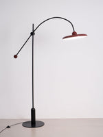 Lola Floor Lamp – Sculptural Modern LED Floor Lamp with Asymmetrical Red Shade