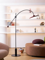 Lola Floor Lamp – Sculptural Modern LED Floor Lamp with Asymmetrical Red Shade