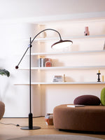 Lola Floor Lamp – Sculptural Modern LED Floor Lamp with Asymmetrical Red Shade